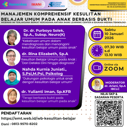 Webinar Manajemen Komprehensif Kesulitan Belajar Umum Pada Anak Berbasis Bukti